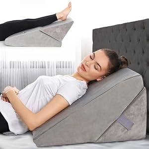 AllSett Health Adjustable 7-in-1 Comfort Bed Wedge Pillow for Snoring, Sleep Apnea, Heartburn & Acid Reflux
