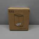 KUK Slim Bathroom Trash Can with Lid, 1.6 Gal / 6L Stainless Steel Small Garbage Bin with Detachable Inner Bucket, Step Pedal, Silent Close, Wastebasket for Toilet, Bedroom, Home, Office (White)