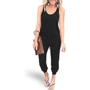PRETTYGARDEN Women's Fall Jumpsuits Dressy Casual Pants Romper Spring Long Sleeve U Neck Belt Pockets One Piece Outfits L