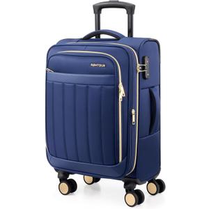 Romtour Carry On Luggage 20 Inch Expandable with Spinner Wheels & TSA Lock, Lightweight Softside Suitcase Airline Approved, Waterproof Large Capacity Suitcase Travel Bag for Men and Women