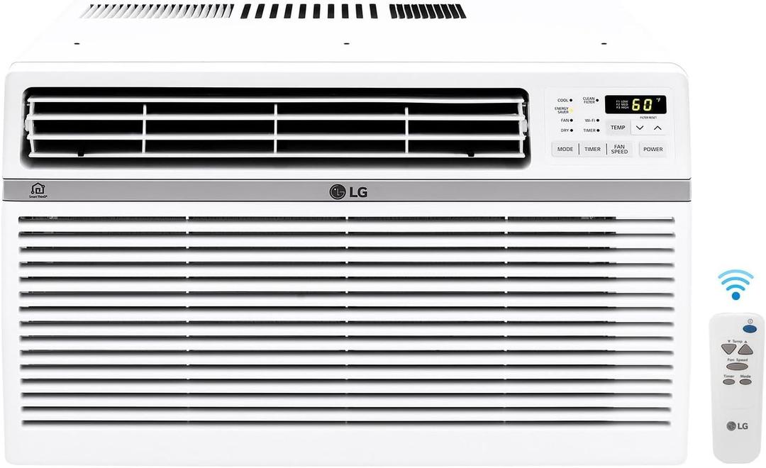 LG 12,000 BTU Window Air Conditioners 2023 New Remote Control WiFi App Ultra-Quiet Washable Filter Cools 450Sq.Ft for Medium & Large Room AC Unit air conditioner Easy Install White LW1017ERSM1