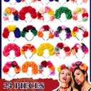 Zeyune Mexican Flower Headband Fiesta Rose Flower Crown Mexican Headpiece Cinco De Mayo Decorations for Women Party Holiday