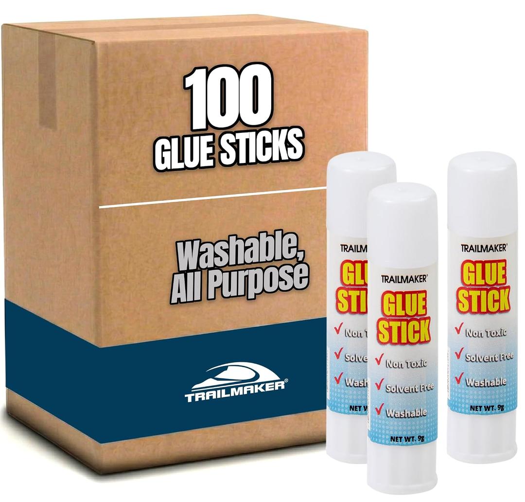 100 Pack Glue Sticks Bulk for Kids, Classroom, School, Crafts, Crafting, Scrapbooking - Dries Clear, Washable 100 Pack Wholesale Glue Sticks Bulk for Classroom Pack
