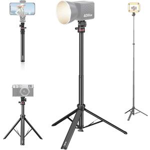 ULANZI MT-80 Aluminum Tripod Stand, 7FT Extendable Camera Phone Tripod for Travel, Auto Pop-Up, 1/4" Screw, 360 Ball Head Portable Photo Video Light Stand for DSLR Camera, Ring Light, Video Rig