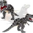 CSNRHG Dinosaur Tyrannosaurus Rex Model Decor Micro Mini Blocks Velociraptor Building Blocks Toy Birthday for Age 6+ Children Adults Teens 1530 Pieces