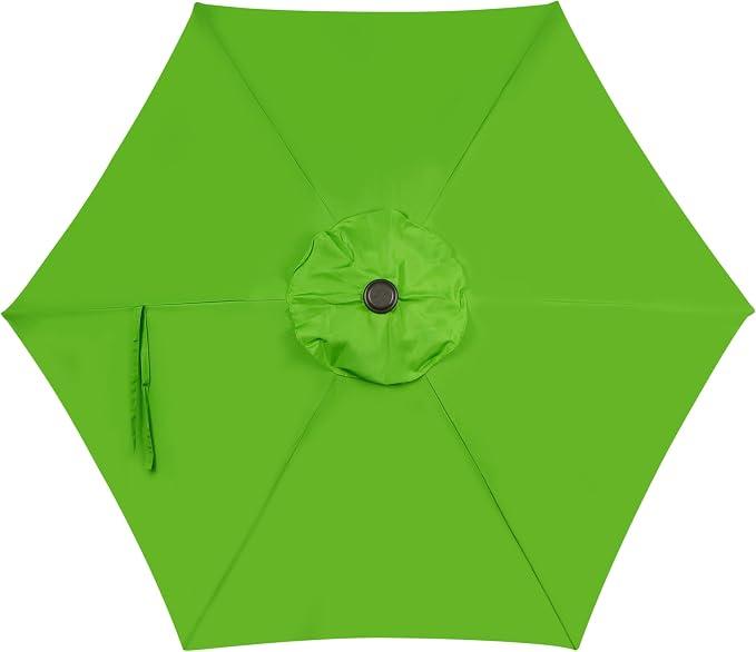 JEAREY 9FT Outdoor Patio Umbrella,Market Table Umbrella with 8 Fiberglass Ribs, Pool Umbrella with Tilt and Crank, UV Protection Lightweight & Wind-Resistant for Lawn, Garden, Deck and Backyard, Green