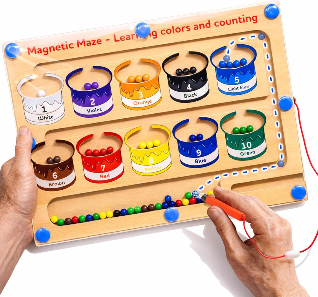 Dementia Activities for Seniors, Cognitive Games for Elderly, Magnetic Color & Number Alzheimers Products for Patients with Parkinsons, Easy Sorting Matching Memory Maze Board Gadgets Gifts