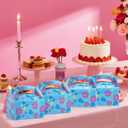 18pcs Cartoon Story Party Favor Box, Hawaiian Theme Gift Box with Hibiscus Flower Palm Leaves Printing for Hawaiian Luau Tropical Summer Birthday Party Supplies