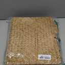 Seagrass Storage Basket Box with Lid Rectangular Woven Shelf Baskets Bins for Organize Snack Toys Set of 2 Natural Decorative(Large+Small)