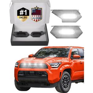 Grill Lights for Toyota 4Runner 2025 2026 TRD Sport, TRD Offroad, White | 6th Gen 4Runner Raptor Grille Lights, 4Runner Front Marker LED Lights, Snap-in Installation, OEM Style, Off-road Driving