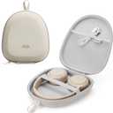 Headphone Case Hard Shell Super-Slim for Sony/JBL/Bose/Soundcore Anker/BERIBES KVIDIO TOZO JLab Over-Ear Headphones Universal Portable Travel Organizer Bag (Beige)