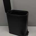 Cesun Small Bathroom Trash Can with Lid Soft Close, Step Pedal, 5 Liter / 1.3 Gallon Stainless Steel Garbage Can with Removable Inner Bucket, Waste Basket for Bathroom, Bedroom (Matte Black)