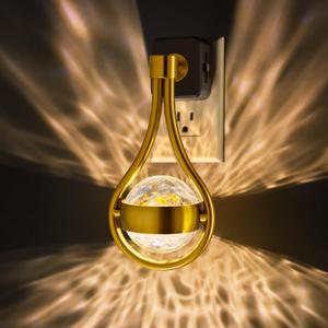 Briignite LED Night Lights Plug into Wall, 330 Rotating Night Light with Dusk to Dawn Sensor, 0-100LM Dimmable Nightlight Adjustable Brightness, 3000K Warm White for Hallway, Bedroom, Stairway