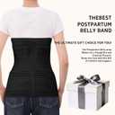 3 In 1 Postpartum Belly Band Abdominal Binder Post Surgery C Section Belly Binder Post Partum Hysterectomy Belly Support Wraps Postpartum Waist Trainer Essentials After Birth Black, Large
