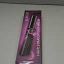 Hair Straightener Brush for Women: Negative Ionic 3-in-1 Curling & Straightening Brush, Ceramic Hot Comb with 15 Temps for Hair Styling, Midnight Black