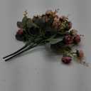 Duovlo 7 Branch 21 Mini Rose Heads Artificial Flowers Bouquet Wedding Home Office Decor,Pack of 2 (2 PCS Pink)