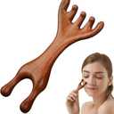 Manual Scalp Massager - Sandalwood Massager Tool for Scalp, Eye, Facial, Neck, Shoulder - Five Claw Gua Sha Comb for Men Women