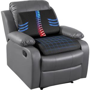 HOMBYS Extra Thick Recliner Chair Cushion with Lumbar Support Pillow for Elderly, 4.5" High Density Foam Seat Cushion, Breathable Fabric, 20"x20" Extra Large & Non-Slip for Recliner, Office, Black