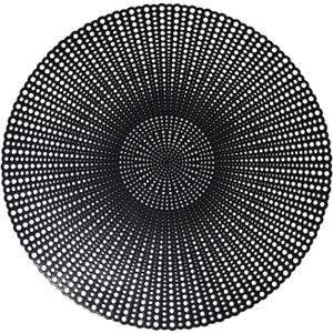 Wintop 16.5" Round Vinyl Placemats Hollow Out Design, Set of 6, Gradual Raindrop Functional Mat for Dining Table Durable Non-SlipBlack