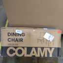 COLAMY Upholstered Parsons Dining Chairs Set of 2, Fabric Dining Room Kitchen Side Chair with Nailhead Trim and Wood Legs - Beige