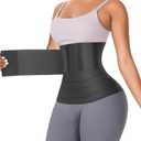 FeelinGirl Waist Trainer for Women Trimmer Belt Waist Cincher Tummy Wrap Plus Size Snatch Me Up Bandage Body Shaper (One Size (fits waist 23.5-47.5IN ), A1-black)