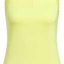adidas Womens Ultimate365 Zip Mock Sleeveless Polo Shirt (X-Large, Pure Sulfur)