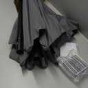wikiwiki 7.5ft Solar Led Patio Umbrella, Sturdy Outdoor Market Umbrella for Deck, Pool, Garden w/Tilt, Crank, 18 LED Lights, Dark Gray