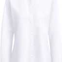 siliteelon Button Down Shirts Women Oxford Shirt Long Sleeve Stretch Dress Shirts Wrinkle Free Business Work Office Blouse (Medium, All White)