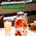 SUSTEAS 2.2 Liter 75oz Glass Pitcher, Water Pitcher with Lid And Wide Handle, Easy Clean Juice Jug for Fridge, Beverage Carafe for Cold/Hot Water, Iced Tea, 1 Long-Handled Brush Included