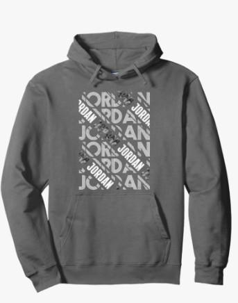 Diagonal Jordan Pattern Jordan Camo Pattern Grey Camouflage Pullover Hoodie, XL
