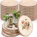 20 Pcs Round Wood Slices Wood Rounds Bulk Wood Slices for Centerpieces Unfinished Rustic Tree Bark Natural Wooden Slices for Wedding DIY Gifts Craft Centerpieces Decor Christmas Ornament(12-13 Inch)