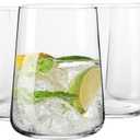 Krosno Water Glasses, Set of 6, 16.6 fl oz, Water Drinks Juice, Infinity Collection, Lead-Free Lightweight Glass, Everyday Drinking Glass, Dishwasher Safe, Made in Europe
