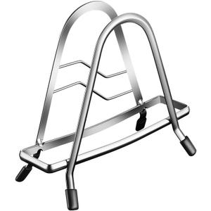 Cutting Board Rack Holder Stand - 304 Stainless Steel Chopping Board Organizer, Pan Rack with Stable Triangle Design, Stainless Steel Cutting Board Hold for Countertop Space Saving