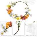 AWAYTR Flower Hippie Floral Crown - Boho Sunflower Headband for Women, Hippie Costume and Hair Accessories (Color Mixing)