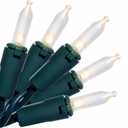 100 LED Warm White Green Wire Christmas String Lights, UL Certified and Commercial Decorative Lighting String 35 Ft, for Indoor Outdoor Christmas Trees, Patio, Trees