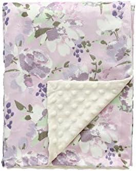 CREVENT Baby Girls Blanket for Crib Stroller Cot Cradle Car, Supper Soft and Pretty - Lavender Grapes 30x40 Inches