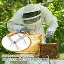 Beekeeping Tools Set of 3 Include Multipurpose Steel Serrated Uncapping Knife 7 Functions Beekeeping Hive Scraper and Frame Gripper with Wooden Handle Stainless Steel Beekeeping Equipment