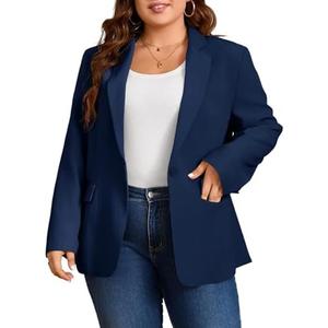 Cicy Bell Womens Plus Size Casual Blazers Lapel Long Sleeve Work Office Suit Jackets Open Front Curvy Blazers XXL