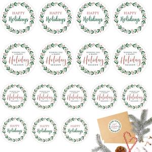 Holiday Stickers 3 Inch 2 Inch Large, Round Xmas Christmas Holiday Sticker for Envelopes Seals Cards Crafts Label Gifts Presents Bag Wrapping Party Favors (day126)