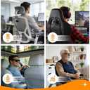 Ergonomic Back Support for Office Chair - Lumbar Pillow for Posture Correction and Lower Back Rest, Adjustable Height, Back Cushion Pad with Straps for Home, Office, Car, Black