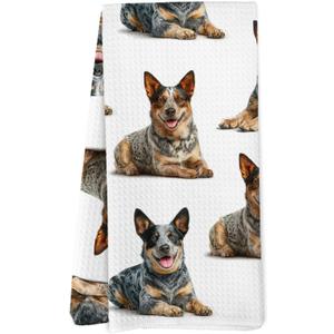 Australian Cattle Gifts Kitchen Towels, IAustralian Cattle Dog Gifts for Women Men Dish Tea Towels for Kitchen Bathroom Decor, Dog Lover Gifts Hand Towel for Bathroom Decor, 16x24 Inches