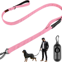 Heavy Duty Dog Leash, Laqibak Double-Sided Reflective Double Handle Dog Leash - Double-Layer Thickening, Lockable Safety Carabiner Design, 6 FT Perfect for Medium & Large Dogs Joyful Strolls, Pink