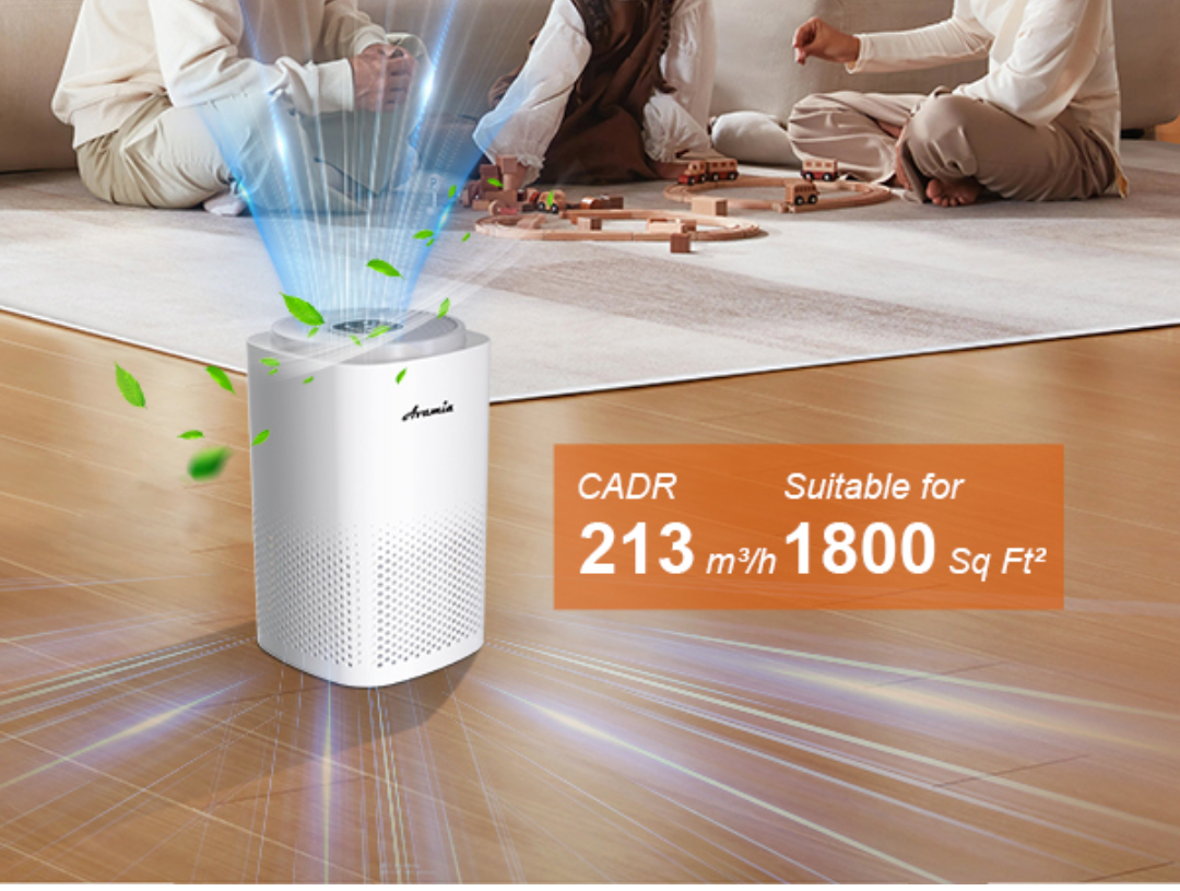 Avamia Air Purifier for Large Rooms up to 1100 Sq Ft, H14 HEPA Filter Air Purifiers for Bedroom with 360° Air Inlet, Compact Portable Cleaner for Pets, Smoke, Dust, Dander, Odor, Pollen