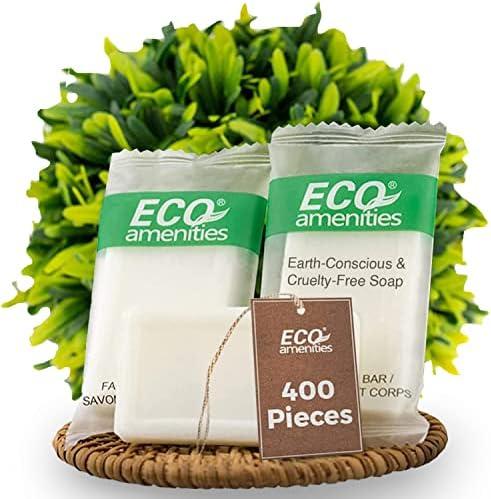 ECO amenities Travel Size Bar Soap - 100 PACK, 0.5 oz Mini Soap Bars, Hotel Soap Bars, Travel Size Toiletries - Individually Wrapped Bulk Soap Bar, Small Hotel Soaps for BNBs, VRBO, Inns and Hotels