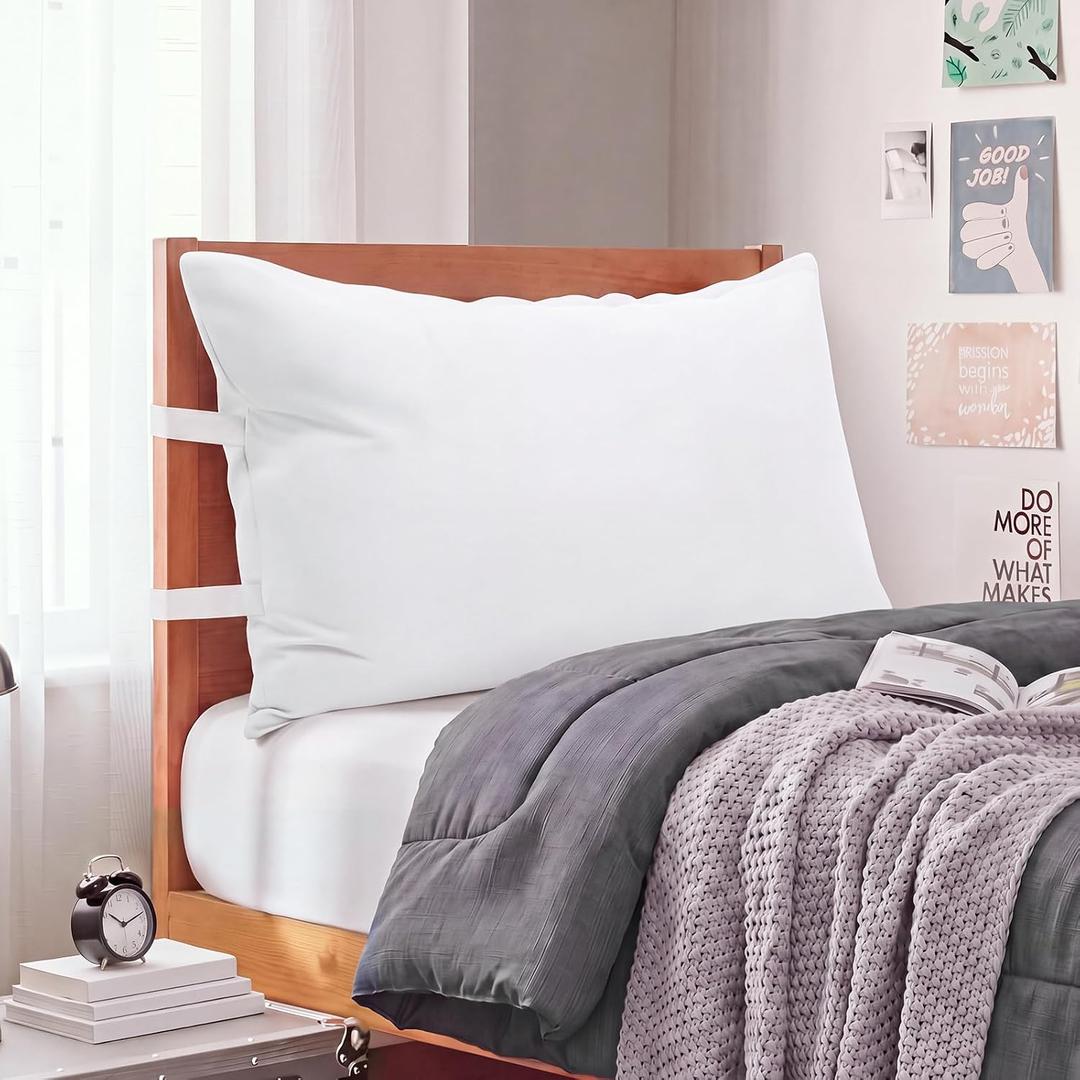 Barydat Twin XL Dorm Headboard Pillow, Plush Back Support,White