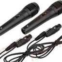 2x Dynamic Handheld Microphone for Karaoke Pair of Professional Metal Microphones, Microphone with 6.3 mm Jack Plug, Universal Metal Tube Microphone Switch On Off (M635)