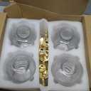 16.9 oz (500 ml) Coffee Syrup Dispenser Set- 4 Glass Bottles with Gold Pumper and Syrup Labels - Precise Dispensing and Stylish Addition to Coffee Shop, Cafe or Home Bar