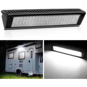 Nilight RV Exterior Lights 13 Inch Porch Light 1PC White Beam 12V 24V LED Scene Cargo Lighting Black Aluminum Housing for RVs Trailers Travel Campers 5th Wheels Motorhome SUV Truck