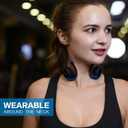 Small Bluetooth Headphones Wrap Around Head - Sports Wireless Headset with Built in Microphone and Crystal-Clear Sound, Foldable and Carried in The Purse, and 12-Hour Battery Life, Blue