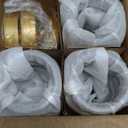 3PC Farmhouse Decor Qtip Holder Apothecary Jars Bathroom Vanity Storage Organizer -Countertop Canister Container &Cute Stickers for Cotton Swab,Ball,Pad,Floss,Paper Clips (Gold)